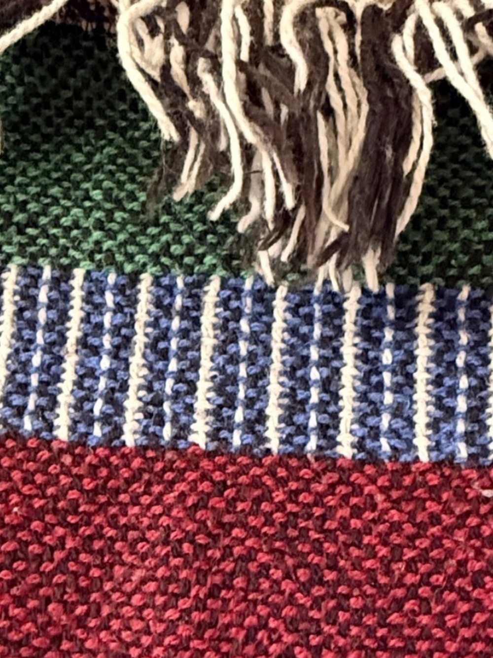 Fringed Soccer Ball Vest Upcycled Blanket Throw - Picture 5 of 8